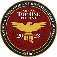 National Association Of Distinguished Counsel Nation's Top One Percent 2023